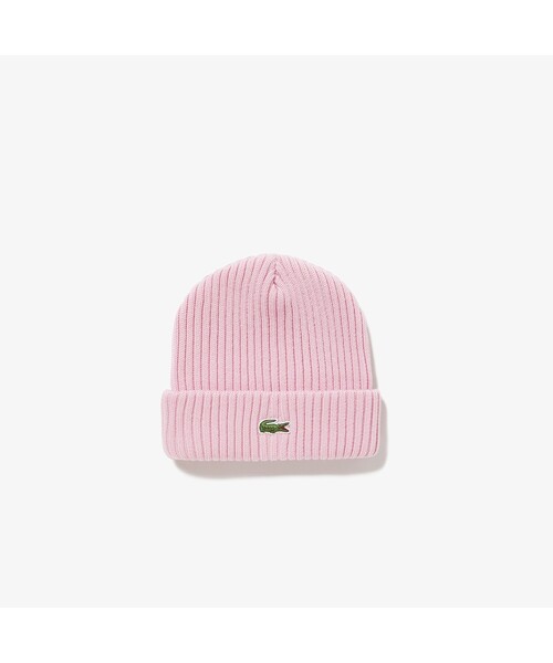 LACOSTE(ラコステ)の「クロックエンブレムニットキャップ(ニットキャップ/ビーニー・メンズ・ネイビー/ピンク/ボルドー/ブルー/ブラック/キャメル・FREE)」の5枚目の写真