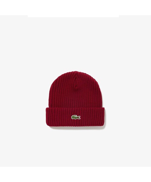 LACOSTE(ラコステ)の「クロックエンブレムニットキャップ(ニットキャップ/ビーニー・メンズ・ネイビー/ピンク/ボルドー/ブルー/ブラック/キャメル・FREE)」の8枚目の写真