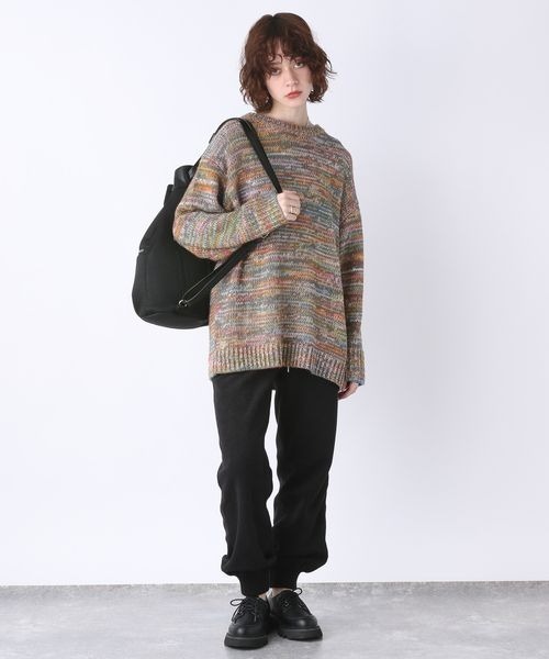 JEANASIS（ジーナシス）の「ブークレジョガーパンツ/167026（スウェットパンツ・レディース・ブラック/アイボリー・FREE）」の3枚目の写真