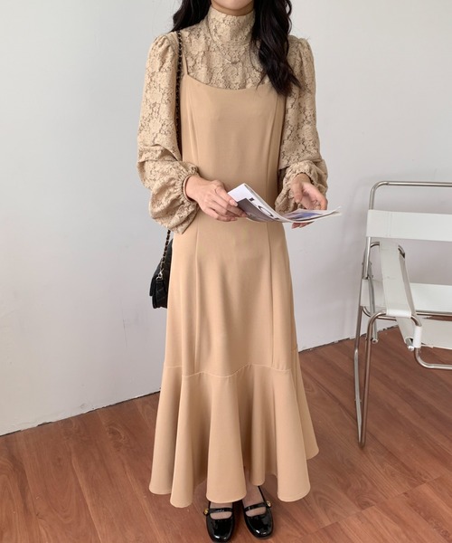 ECLIN（エクラン）の「レースボレロコンビマーメイドキャミワンピース（ワンピース・レディース・ブラック/アイボリー/ベージュ・S/M）」の11枚目の写真