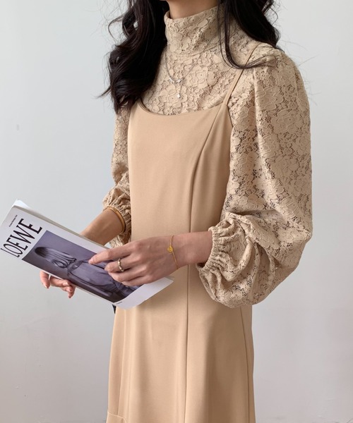 ECLIN（エクラン）の「レースボレロコンビマーメイドキャミワンピース（ワンピース・レディース・ブラック/アイボリー/ベージュ・S/M）」の12枚目の写真