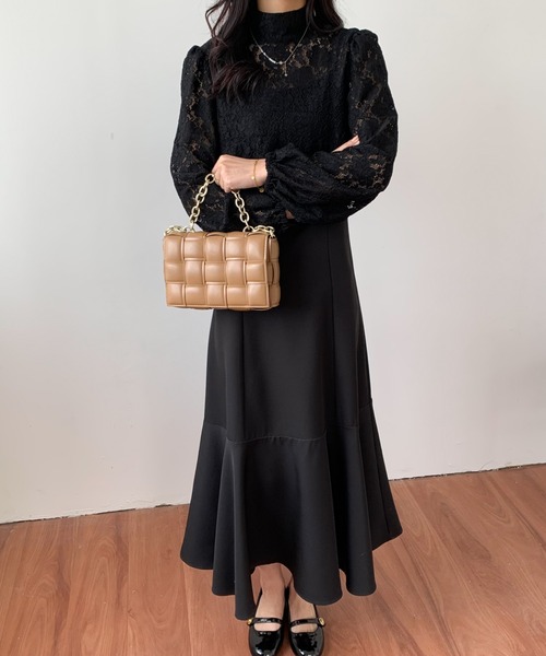 ECLIN（エクラン）の「レースボレロコンビマーメイドキャミワンピース（ワンピース・レディース・ブラック/アイボリー/ベージュ・S/M）」の6枚目の写真