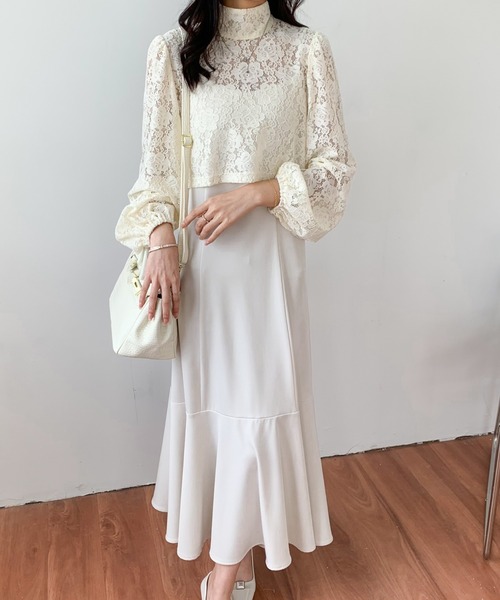 ECLIN（エクラン）の「レースボレロコンビマーメイドキャミワンピース（ワンピース・レディース・ブラック/アイボリー/ベージュ・S/M）」の16枚目の写真