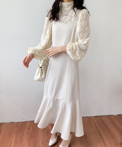 ECLIN（エクラン）の「レースボレロコンビマーメイドキャミワンピース（ワンピース・レディース・ブラック/アイボリー/ベージュ・S/M）」の18枚目の写真