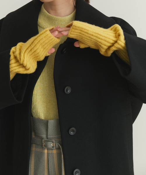 VIS（ビス）の「【洗える】リサイクル糸リブアームウォーマー（手袋・レディース・ブラック/グレー/オフホワイト/イエロー・FREE）」の4枚目の写真