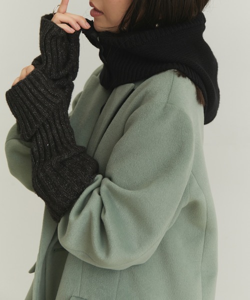 VIS（ビス）の「【洗える】リサイクル糸リブアームウォーマー（手袋・レディース・ブラック/グレー/オフホワイト/イエロー・FREE）」の3枚目の写真