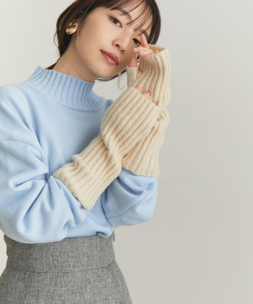 VIS（ビス）の「【洗える】リサイクル糸リブアームウォーマー（手袋・レディース・ブラック/グレー/オフホワイト/イエロー・FREE）」の20枚目の写真