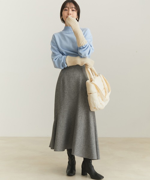 VIS（ビス）の「【洗える】リサイクル糸リブアームウォーマー（手袋・レディース・ブラック/グレー/オフホワイト/イエロー・FREE）」の18枚目の写真