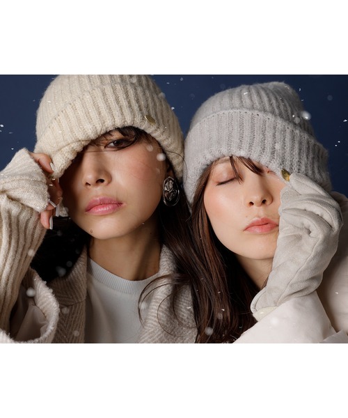 VIS（ビス）の「【洗える】リサイクル糸リブアームウォーマー（手袋・レディース・ブラック/グレー/オフホワイト/イエロー・FREE）」の21枚目の写真