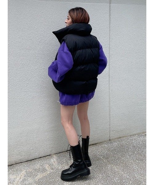 ENVYM(アンビー)の「パディングルーズベスト(ダウンベスト・レディース・ブラック/アイボリー・FREE)」の11枚目の写真