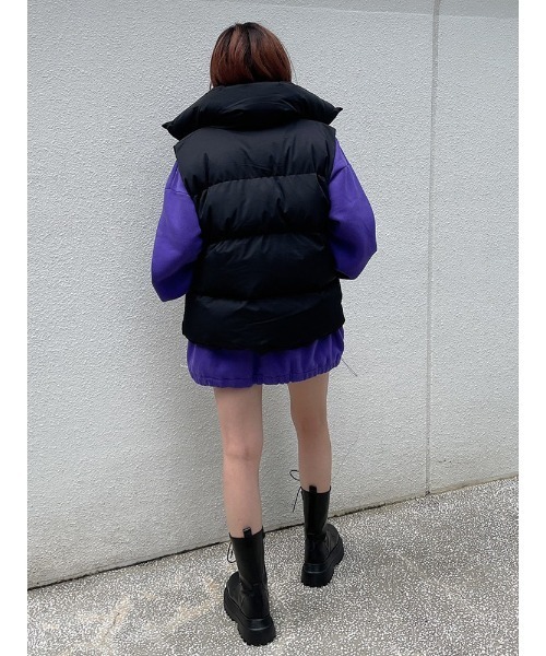 ENVYM(アンビー)の「パディングルーズベスト(ダウンベスト・レディース・ブラック/アイボリー・FREE)」の19枚目の写真