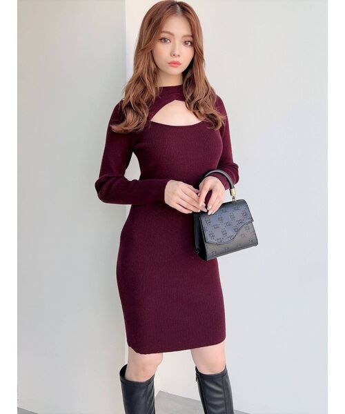 RESEXXY(リゼクシー)の「フロントオープンニットワンピース(ワンピース・レディース・アイボリー/ワイン/ブラック・MEDIUM/SMALL)」の20枚目の写真