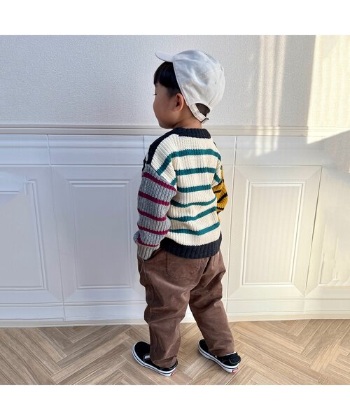 BREEZE(ブリーズ)の「【洗濯機でお洗濯OK】ウォッシャブルニット(ニット/セーター・キッズ・チャコール/ブルー/グリーン/グレー/イエロー/レッド/オフホワイト・80/90/100/110/120/130/140)」の12枚目の写真