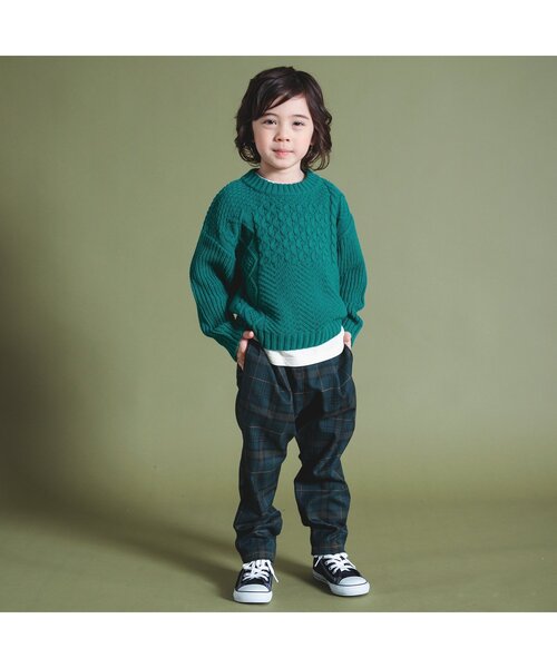 BREEZE(ブリーズ)の「【洗濯機でお洗濯OK】ウォッシャブルニット(ニット/セーター・キッズ・チャコール/ブルー/グリーン/グレー/イエロー/レッド/オフホワイト・80/90/100/110/120/130/140)」の13枚目の写真