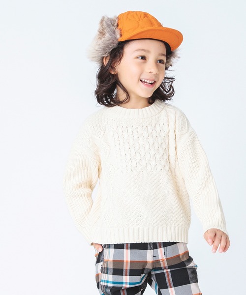 BREEZE(ブリーズ)の「【洗濯機でお洗濯OK】ウォッシャブルニット(ニット/セーター・キッズ・チャコール/ブルー/グリーン/グレー/イエロー/レッド/オフホワイト・80/90/100/110/120/130/140)」の3枚目の写真