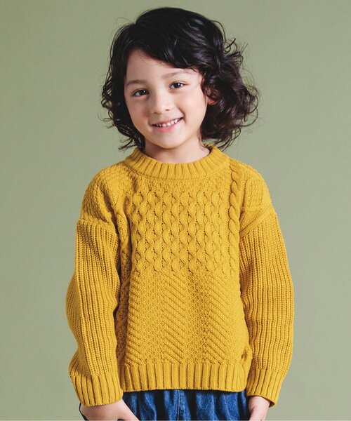 BREEZE(ブリーズ)の「【洗濯機でお洗濯OK】ウォッシャブルニット(ニット/セーター・キッズ・チャコール/ブルー/グリーン/グレー/イエロー/レッド/オフホワイト・80/90/100/110/120/130/140)」の9枚目の写真