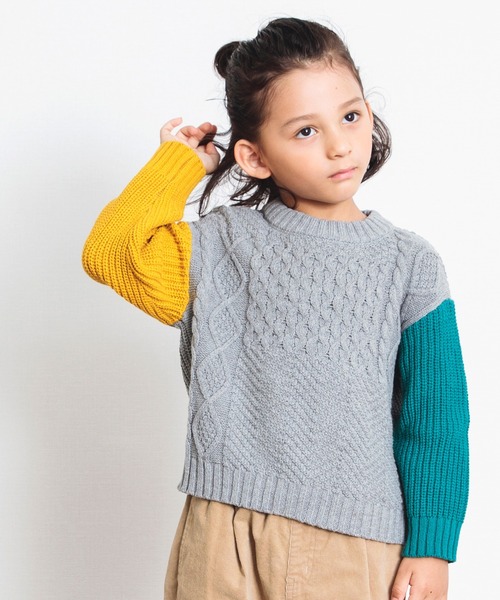 BREEZE(ブリーズ)の「【洗濯機でお洗濯OK】ウォッシャブルニット(ニット/セーター・キッズ・チャコール/ブルー/グリーン/グレー/イエロー/レッド/オフホワイト・80/90/100/110/120/130/140)」の8枚目の写真