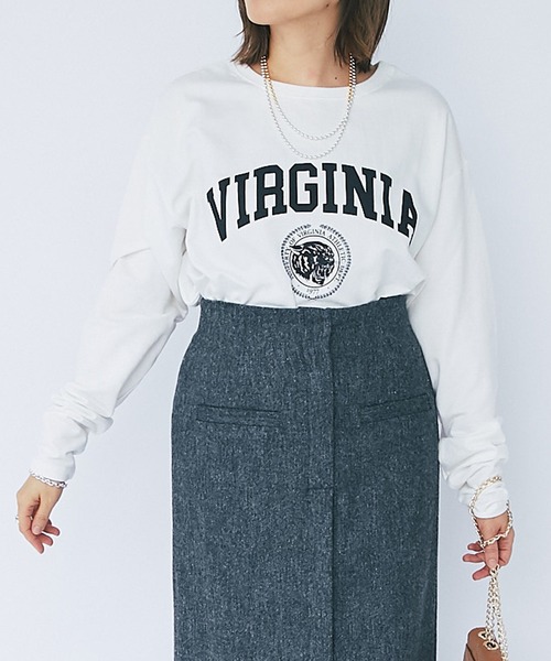 RIVE DROITE(リヴドロワ)の「前後で使えて着回せる!/ロゴ2WAYロンTシャツ(Tシャツ/カットソー・レディース・オフホワイト/ブラック・FREE)」の7枚目の写真