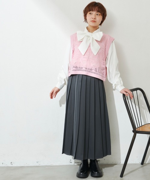 MERLOT(メルロー)の「【着回し力抜群】ベーシックプリーツスカート(スカート・レディース・ベージュ/イエロー/グレー・FREE)」の19枚目の写真