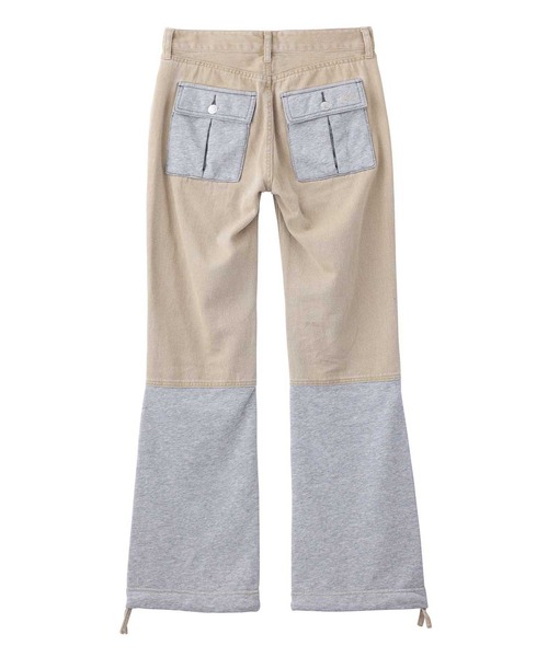 X-girl（エックスガール）の「JERSEY WOVEN MIX PANTS（その他パンツ・レディース・インディゴブルー/ベージュ/ブラック・S/M/XS）」の5枚目の写真