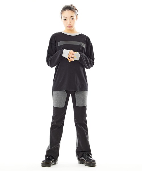 X-girl（エックスガール）の「JERSEY WOVEN MIX PANTS（その他パンツ・レディース・インディゴブルー/ベージュ/ブラック・S/M/XS）」の22枚目の写真