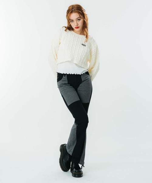 X-girl（エックスガール）の「JERSEY WOVEN MIX PANTS（その他パンツ