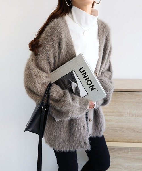 andme（アンドミー）の「USAコットンタートルネック長袖Tシャツ（Tシャツ/カットソー・レディース・ベージュ/キナリ/ブラック/チャコールグレー/オフホワイト・M/L）」の12枚目の写真