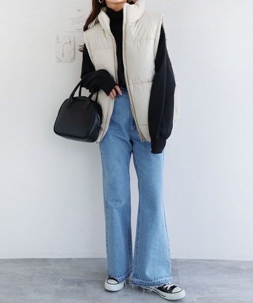 andme（アンドミー）の「USAコットンタートルネック長袖Tシャツ（Tシャツ/カットソー・レディース・ベージュ/キナリ/ブラック/チャコールグレー/オフホワイト・M/L）」の20枚目の写真