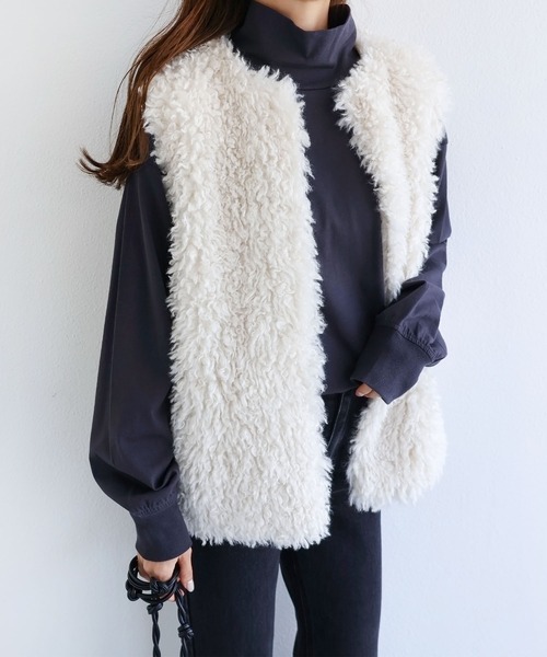 andme（アンドミー）の「USAコットンタートルネック長袖Tシャツ（Tシャツ/カットソー・レディース・ベージュ/キナリ/ブラック/チャコールグレー/オフホワイト・M/L）」の17枚目の写真