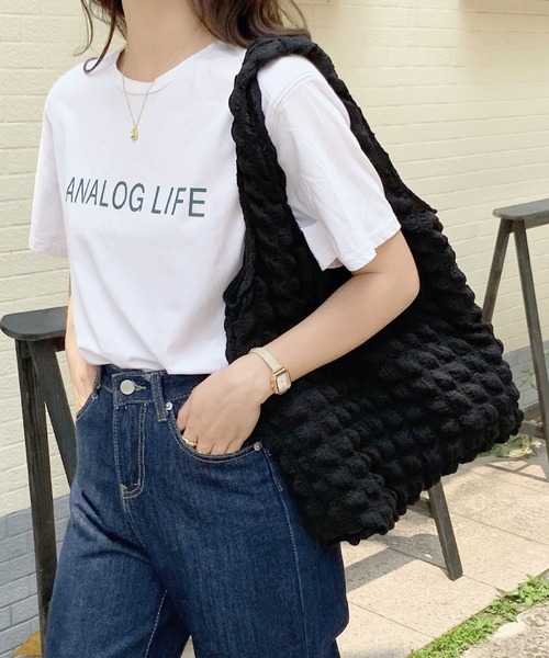 florist(フローリスト)の「【A4収納可】ポップコーンパステルカラーキルティングトートバッグ(トートバッグ・レディース・ホワイト/ライトブルー/ブラック/ピンク/セージグリーン/ライトグリーン/ライトパープル・FREE)」の12枚目の写真