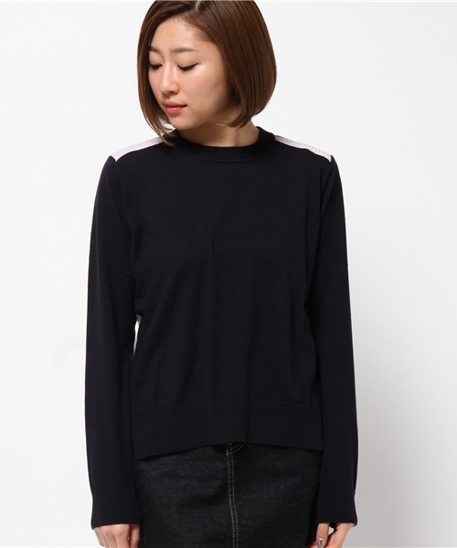 OUTLET（アウトレット）の「【who's who Chico】シャツ切替ニットプルオーバー（ニット/セーター・レディース・グレー/ネイビー/ホワイト・FREE）」の4枚目の写真