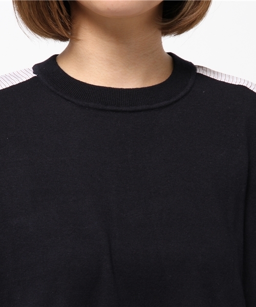 OUTLET（アウトレット）の「【who's who Chico】シャツ切替ニットプルオーバー（ニット/セーター・レディース・グレー/ネイビー/ホワイト・FREE）」の9枚目の写真