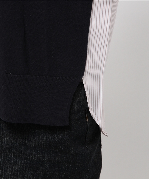 OUTLET（アウトレット）の「【who's who Chico】シャツ切替ニットプルオーバー（ニット/セーター・レディース・グレー/ネイビー/ホワイト・FREE）」の11枚目の写真