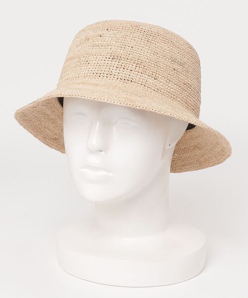 GLOSTER（グロスター）の「【GLOSTER/グロスター】RAFFIA BUCKET HAT ラフィア バケットハット バケハ（ハット・メンズ・ベージュ/ブラック・FREE）」の9枚目の写真