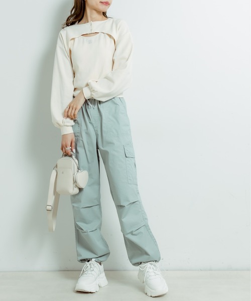 OLIVE des OLIVE(オリーブデオリーブ)の「マルチウェイプルオーバー(Tシャツ/カットソー・レディース・オフホワイト/ブラック/ピンク・FREE)」の4枚目の写真