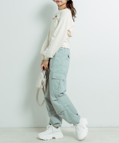 OLIVE des OLIVE(オリーブデオリーブ)の「マルチウェイプルオーバー(Tシャツ/カットソー・レディース・オフホワイト/ブラック/ピンク・FREE)」の5枚目の写真