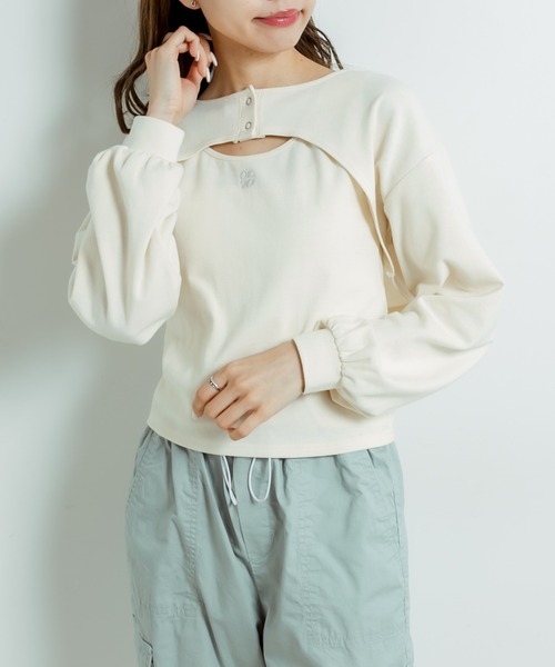 OLIVE des OLIVE(オリーブデオリーブ)の「マルチウェイプルオーバー(Tシャツ/カットソー・レディース・オフホワイト/ブラック/ピンク・FREE)」の7枚目の写真