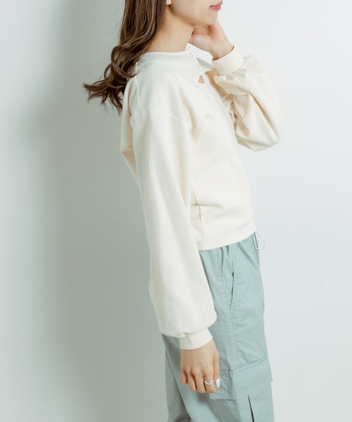 OLIVE des OLIVE(オリーブデオリーブ)の「マルチウェイプルオーバー(Tシャツ/カットソー・レディース・オフホワイト/ブラック/ピンク・FREE)」の8枚目の写真
