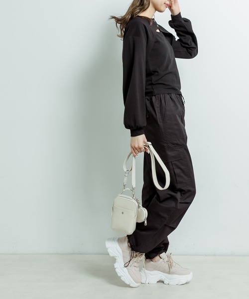 OLIVE des OLIVE(オリーブデオリーブ)の「マルチウェイプルオーバー(Tシャツ/カットソー・レディース・オフホワイト/ブラック/ピンク・FREE)」の13枚目の写真