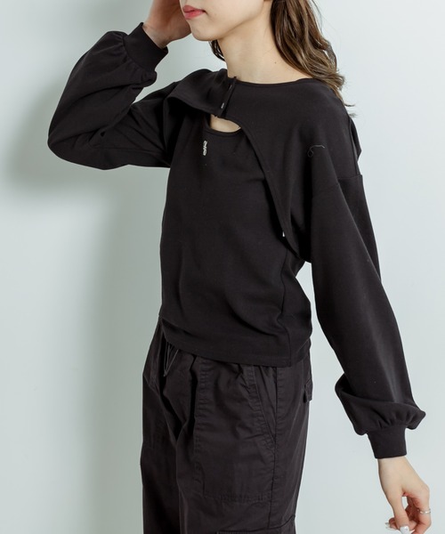 OLIVE des OLIVE(オリーブデオリーブ)の「マルチウェイプルオーバー(Tシャツ/カットソー・レディース・オフホワイト/ブラック/ピンク・FREE)」の16枚目の写真