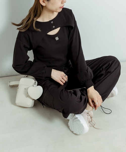 OLIVE des OLIVE(オリーブデオリーブ)の「マルチウェイプルオーバー(Tシャツ/カットソー・レディース・オフホワイト/ブラック/ピンク・FREE)」の18枚目の写真