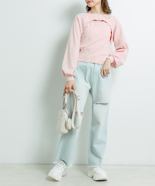 OLIVE des OLIVE(オリーブデオリーブ)の「マルチウェイプルオーバー(Tシャツ/カットソー・レディース・オフホワイト/ブラック/ピンク・FREE)」の19枚目の写真