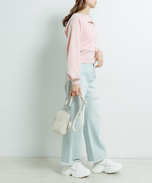 OLIVE des OLIVE(オリーブデオリーブ)の「マルチウェイプルオーバー(Tシャツ/カットソー・レディース・オフホワイト/ブラック/ピンク・FREE)」の20枚目の写真