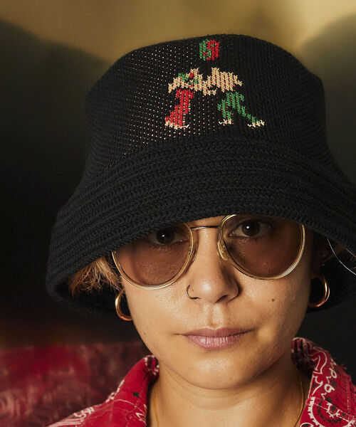 GLOSTER(グロスター)の「【Wu Xing/ウーシン】KNIT HAT ニットハット バケットハット(ハット・メンズ・ブラック/オリーブ・FREE)」の1枚目の写真