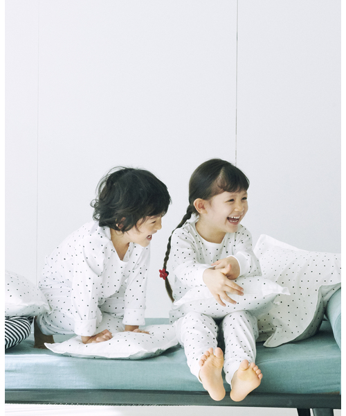 BASIC】ドットパジャマ kids(80cm-150cm)（ルームウェア