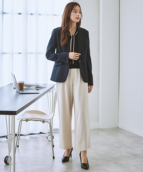 7days Life Styling(セブンデイズライフスタイリング)の「<セットアップ対応>テーラードジャケット 変り織リスピィシリーズ (洗濯機OK)(スーツジャケット・レディース・ネイビー/ライトベージュ/ブラック・4L/3L/LL/L/M/5L/S/6L/8L)」の19枚目の写真