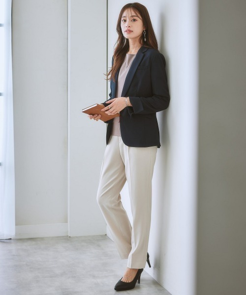7days Life Styling(セブンデイズライフスタイリング)の「<セットアップ対応>テーラードジャケット 変り織リスピィシリーズ (洗濯機OK)(スーツジャケット・レディース・ネイビー/ライトベージュ/ブラック・4L/3L/LL/L/M/5L/S/6L/8L)」の20枚目の写真