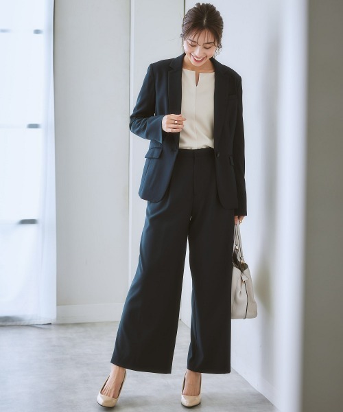 7days Life Styling(セブンデイズライフスタイリング)の「<セットアップ対応>テーラードジャケット 変り織リスピィシリーズ (洗濯機OK)(スーツジャケット・レディース・ネイビー/ライトベージュ/ブラック・4L/3L/LL/L/M/5L/S/6L/8L)」の14枚目の写真