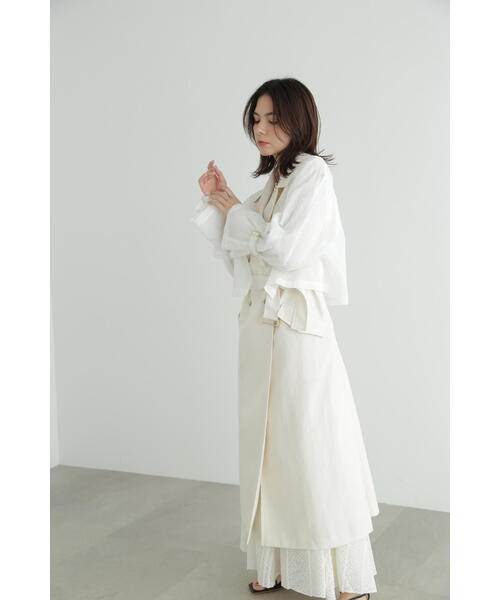 JILL STUART（ジルスチュアート）の「◆シアー2wayコート（トレンチコート・レディース・ホワイト/ブラック・SMALL/MEDIUM）」の20枚目の写真