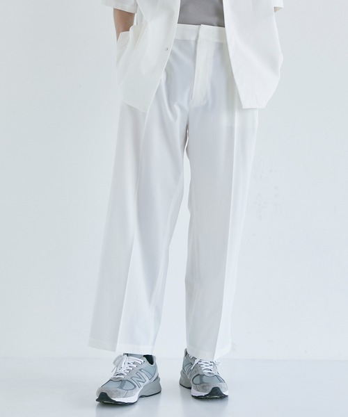 CITY TOKYO（シティトウキョウ）の「HIGH COUNTファンクションワイドパンツ（スラックス・メンズ・ホワイト/ブラウン/グレー/ブラック・1/2/3）」の2枚目の写真